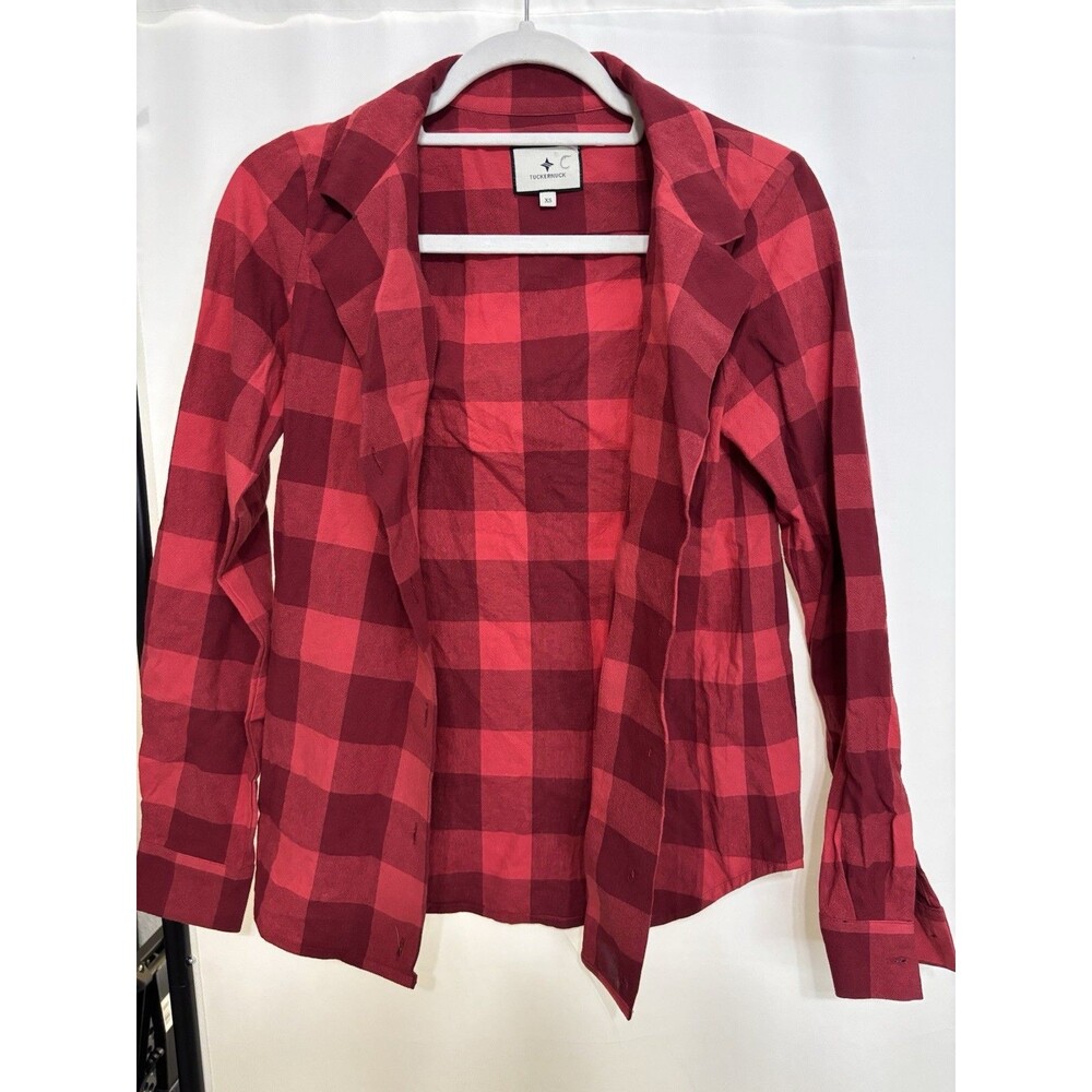 Tuckernuck Poppy Red Checkered Josie Women’s Shirt XS Career Tailored Business - Picture 9 of 11